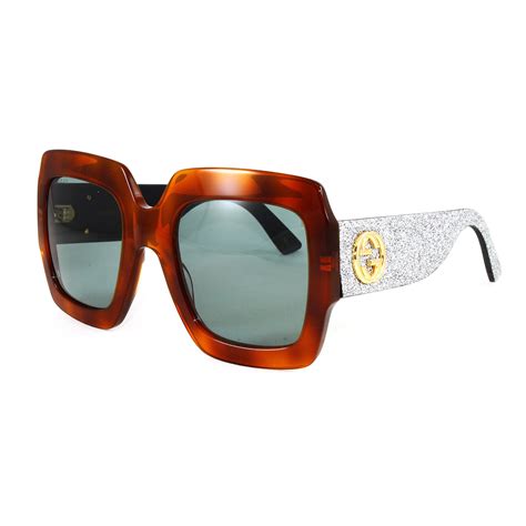 gucci green glitter sunglasses|white gucci sunglasses women.